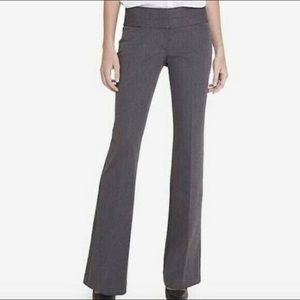 Express Editor Trouser Pants Straight Flare Wide Waist Band Gray Women, Size 4S